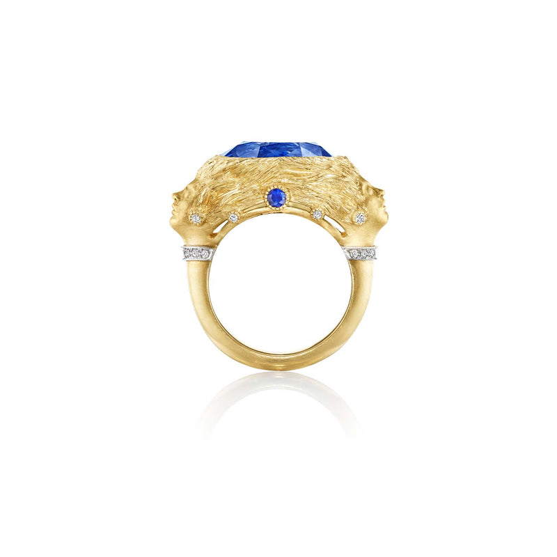 Anthony Lent Blue Sapphire Muse Ring