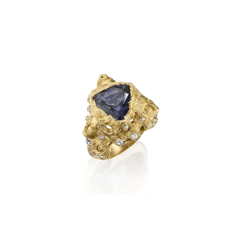 Anthony Lent Three Graces Gray Spinel Ring