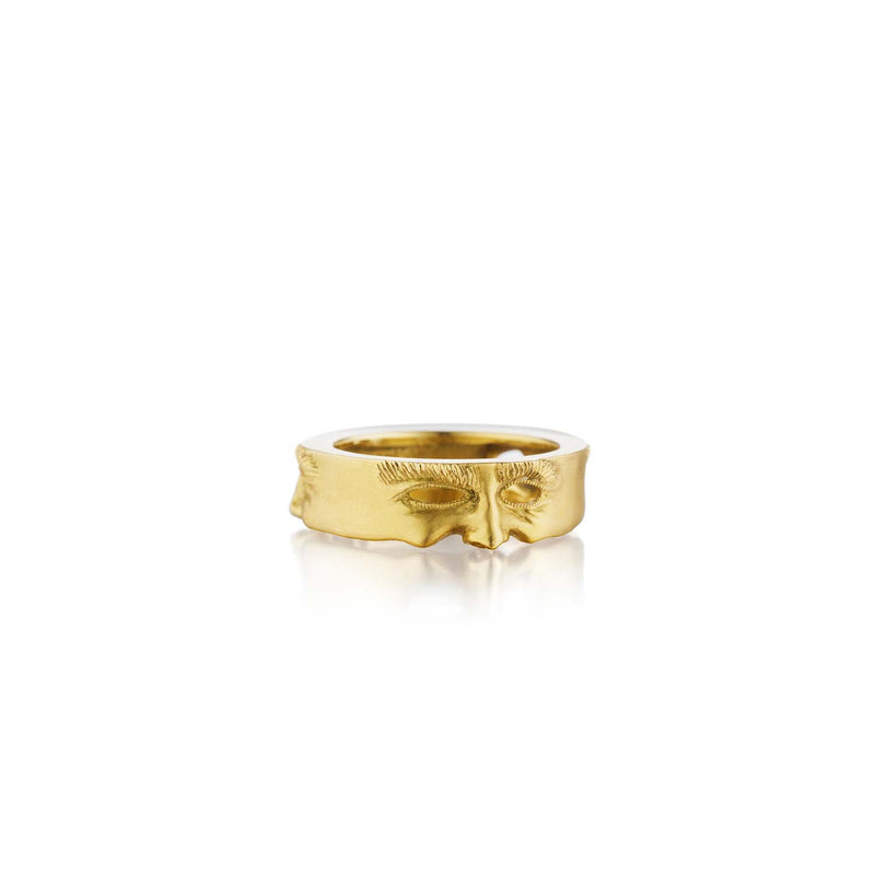 Anthony Lent Solid Gold Mask Ring