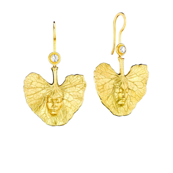 Anthony Lent Shoko Leaf French Wire Earrings