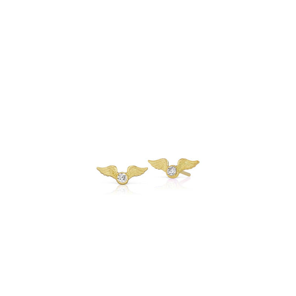 Anthony Lent Tiny Flying Diamond Stud Earrings
